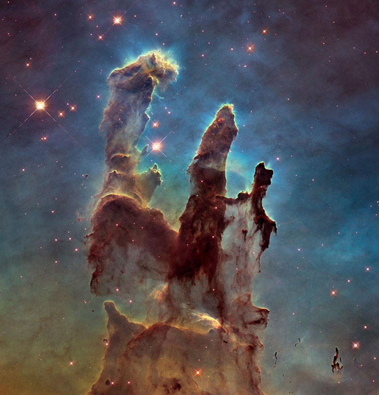 Los Pilares de la Creación vistos por el Hubble 20 años después.