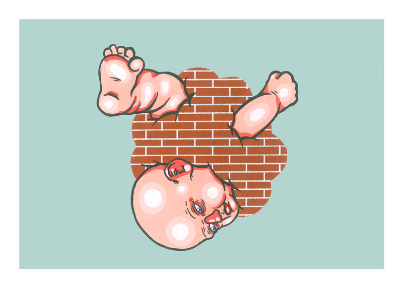 Bebé con barrera de protección