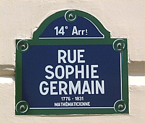 Placa de la calle Sophie Germain de París