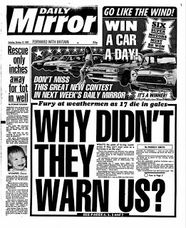 Portada del Daily Mirror del 17 de octubre.