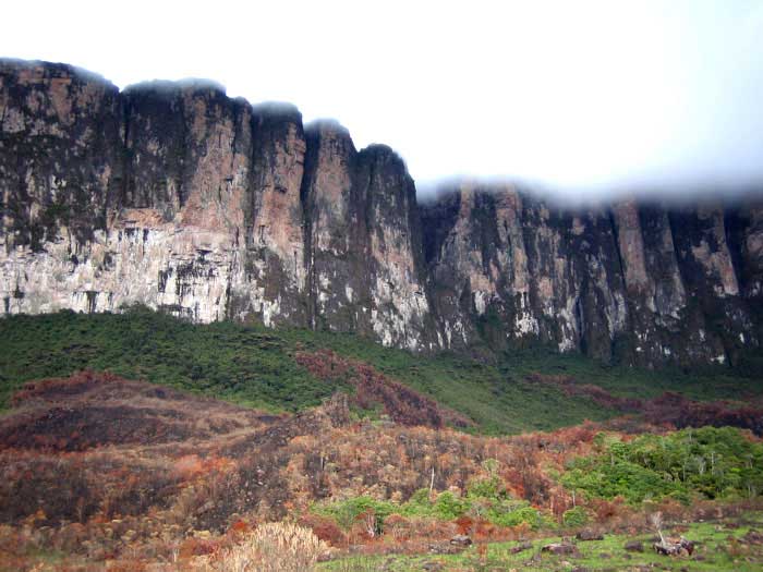 Pared del tepui Roraima, en Venezuela, de más de 2000 metros de altura. 