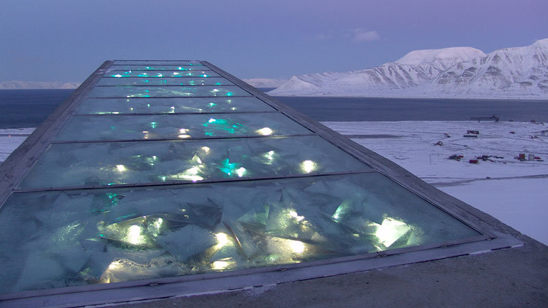 Detalle de la obra “Repercusión perpetua” Créditos: Mari Tefre/Svalbard Globale frøhvelv