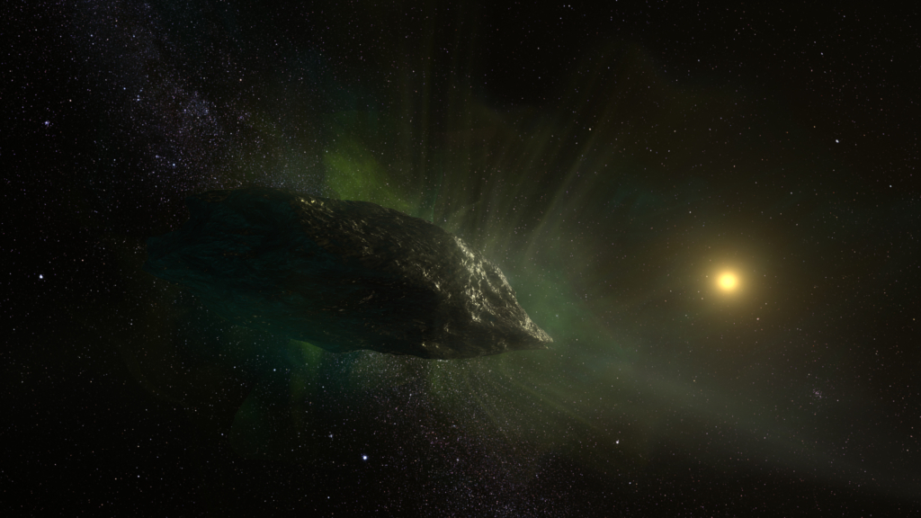 Representación artística del cometa interestelar 2I/Borisov.  NRAO/AUI/NSF, S. Dagnello