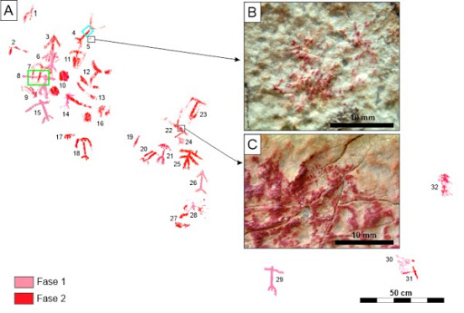 Detalle de las huellas dactilares identificadas. Créditos:  F. Martínez-Sevilla et al. Antiquity