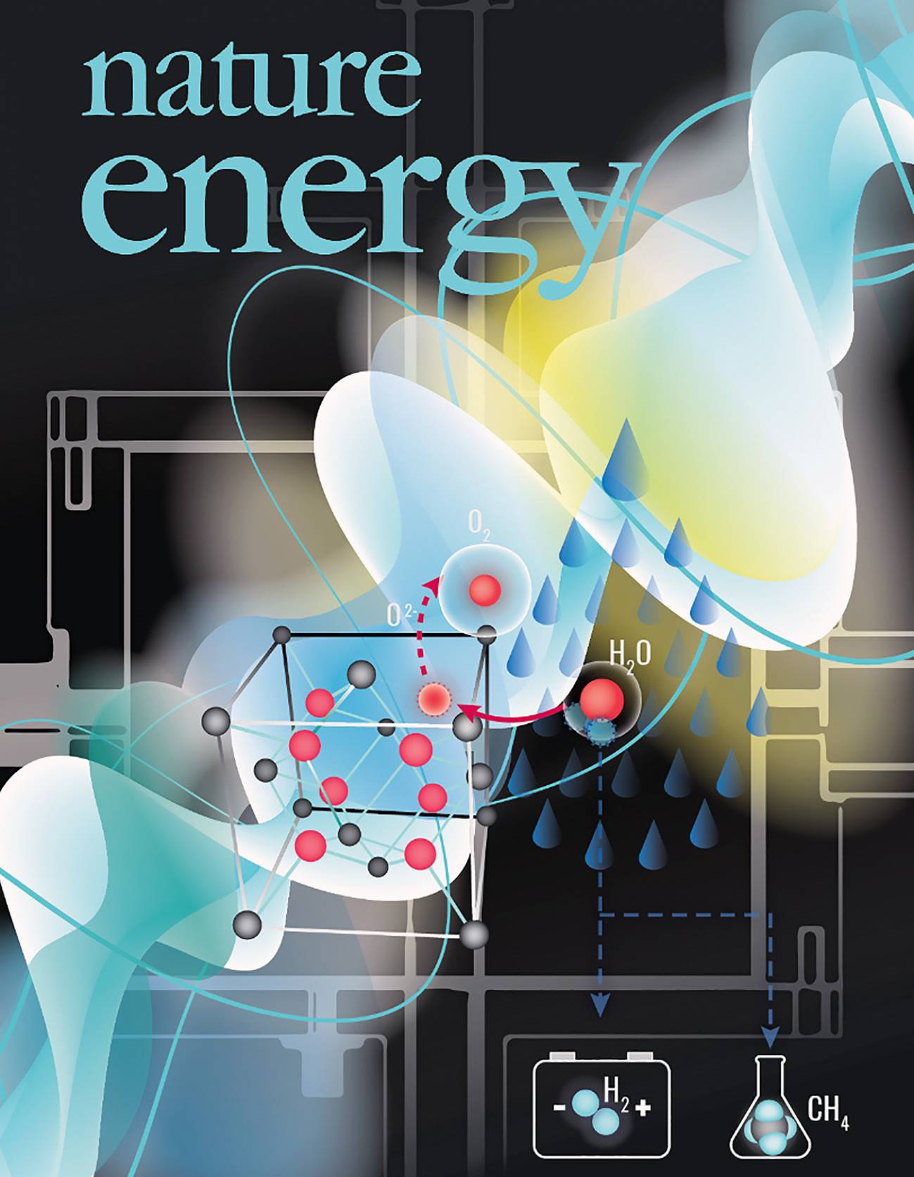 Esquema de la producción de hidrógeno mediante el uso de microondas en materiales iónicos. Créditos:  Nature Energy
