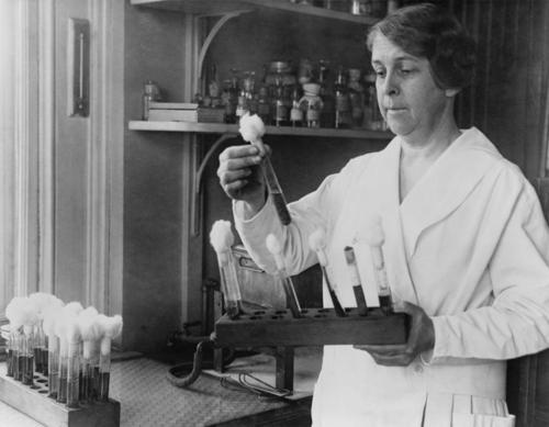 La microbióloga Alice Catherine Evans en su laboratorio