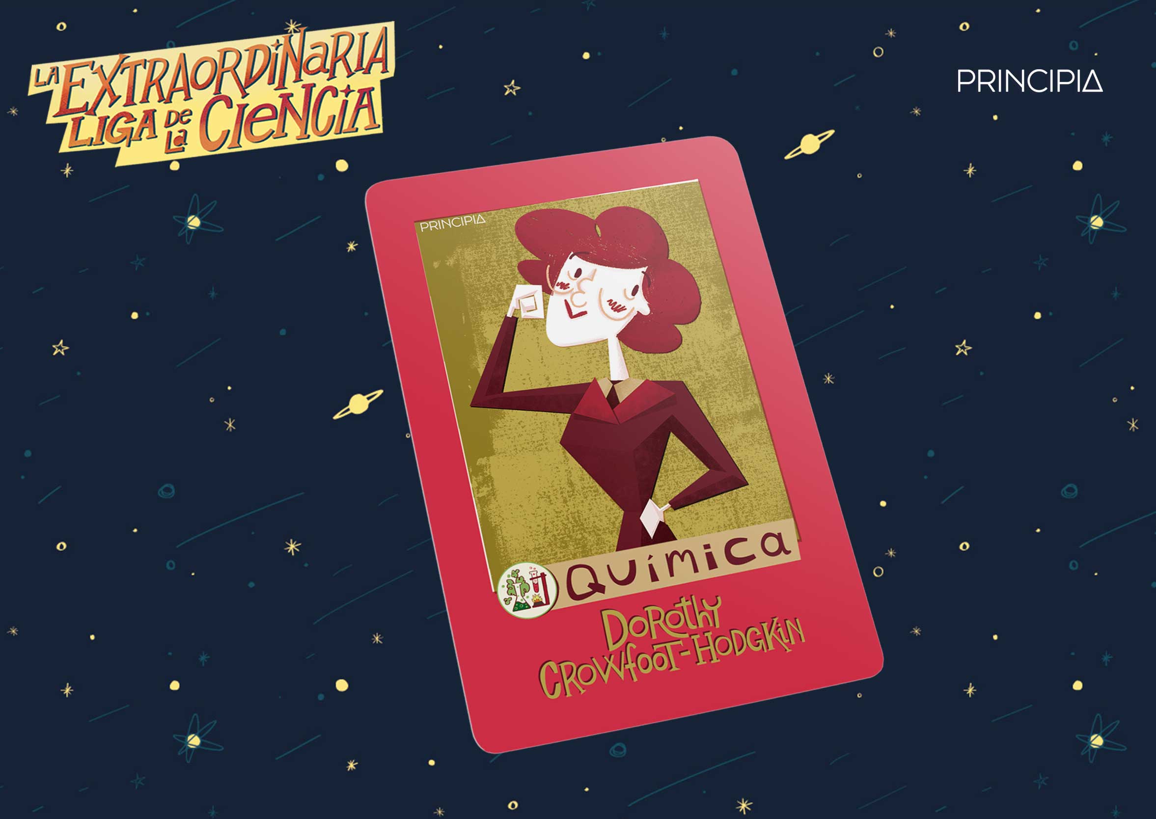 Dorothy Crowfoot-Hodgkin en la colección de cromos La extraordinaria liga de la ciencia