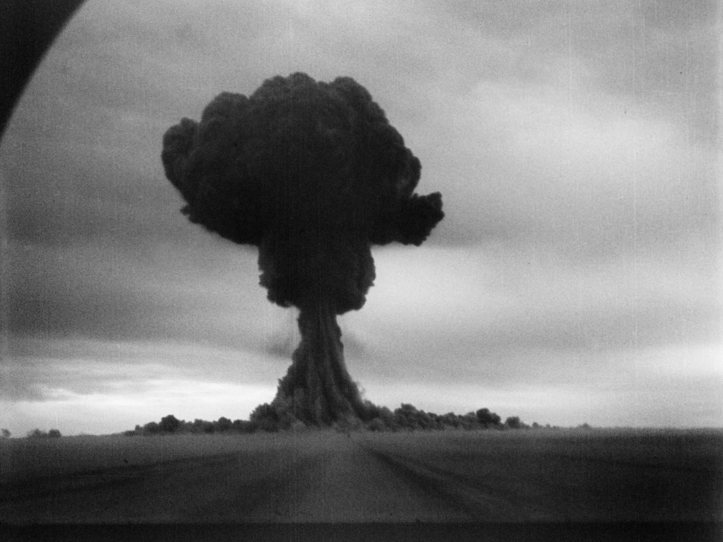The mushroom cloud from the "First Lightning" test (1949)