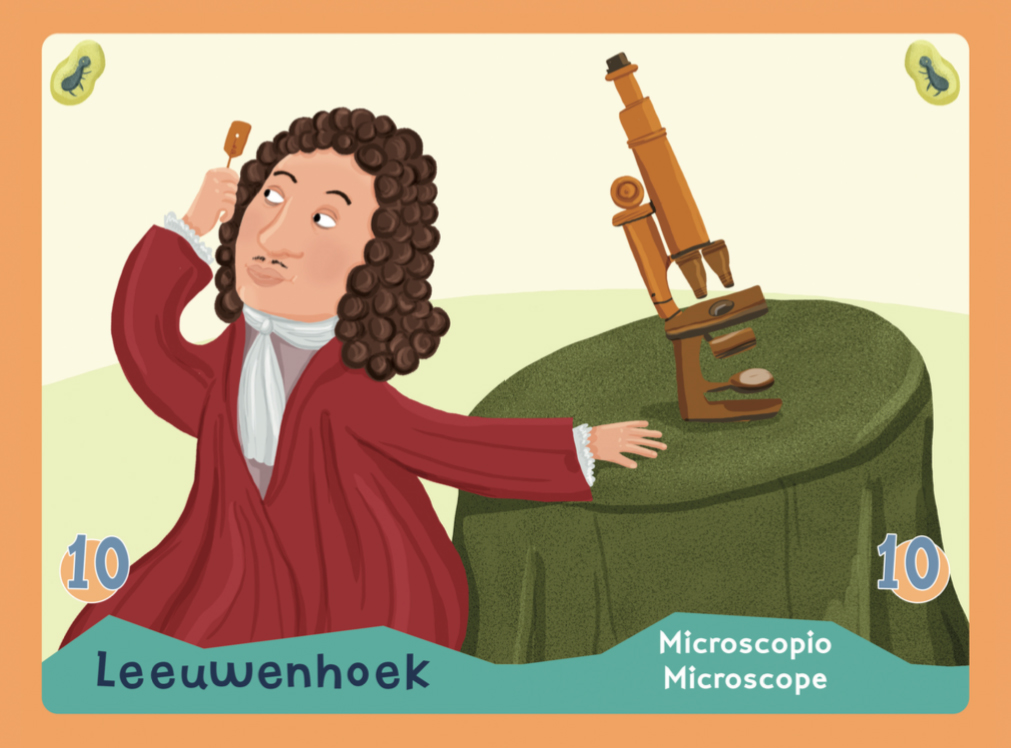 Anton van Leeuwenhoek en el juego «Ciencia a pares»