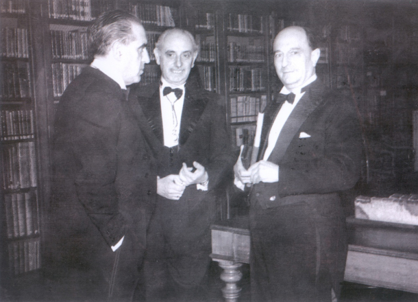 Esteban Terradas con Gregorio Marañón (izquierda) y José María Permán (centro)