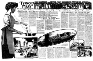 Parte del artículo del New York American del 20 de junio de 1909, primer periódico que describió a María Mallon como María Tifoidea