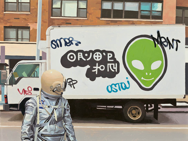 Foto 11- Allien Delivery truck- Óleo sobre lienzo. Créditos: Scott Listfield